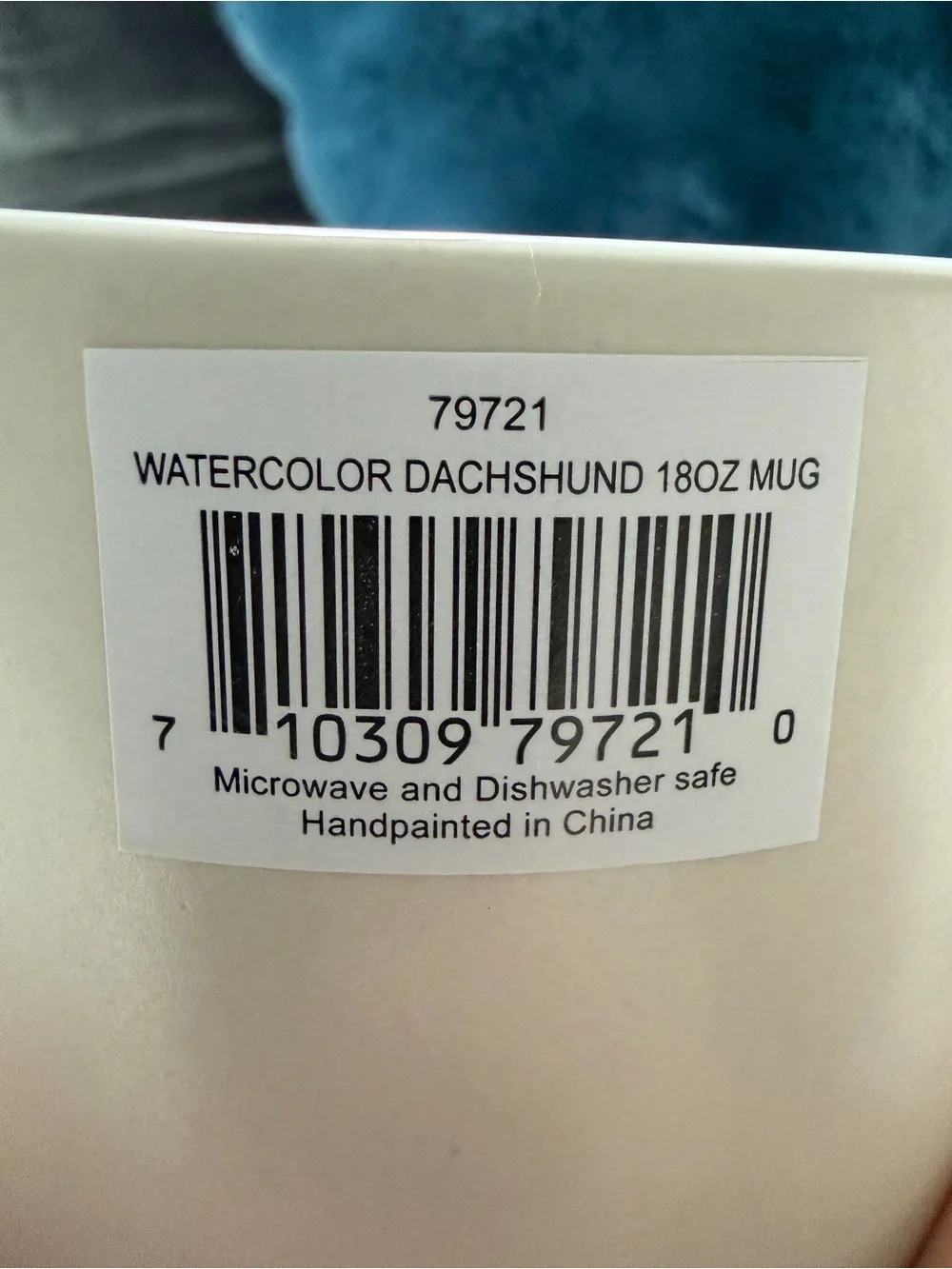 Cream Ceramic Dachshund Mug 18oz